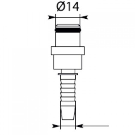 Фитинг высокого давления DKF-W (DN08, ниппель 14мм, оцинк) R+M