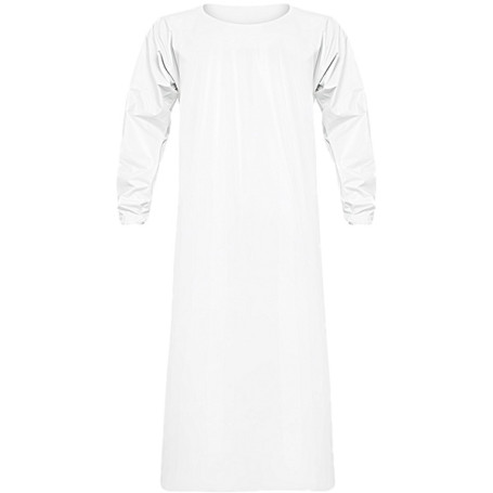 Фартук с рукавами Reiko aproLin eco+ (белый, Дл-115см)