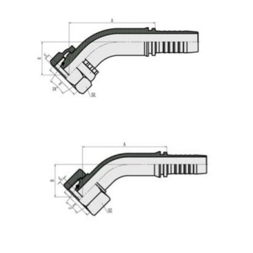 Фитинг высокого давления DKO-S (DN12, М24х1.5г, 45гр, оцинк) Robin