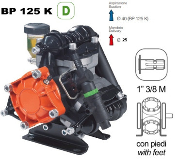 Мембранный насос Comet BP125 D 1&quot; (20 бар, 117 л/мин, ВОМ 1&quot;3/8)