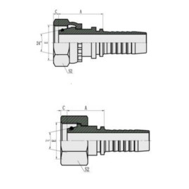 Фитинг высокого давления DKO-L (DN16, М30х2г, оцинк) Robin