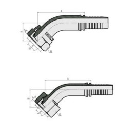 Фитинг высокого давления DKO-S (DN10, М22х1.5г, 45гр, оцинк) Robin