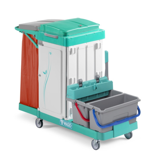Тележка TTS Magic Line 450S7 (25л, 17л, 2 закр. выдвиж. ящика, отжим, держ. мешка 120л)