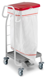 Тележка TTS DUST (ручка, педель, для мусорного пакета 70л, красная крышка)