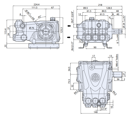Насос высокого давления TOR RR 15.20 N (200бар, 15л/мин)