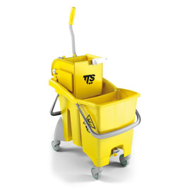 Ведро TTS ActionPro (30 л, перегородка, колеса, отжим O-key, желтый)
