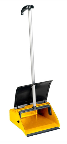 Совок TTS Clip (крышка, пластик, алюм. ручка, желтый)