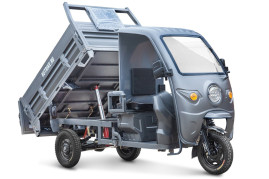 Трицикл электрический Rutrike D5 КАБИНА гидравлика (серый)