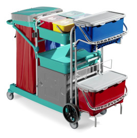 Тележка TTS Green Line Healthcare 1050 (2х20л, 2х12л, 2 держ. мешка)