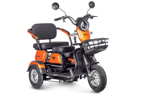 Трицикл электрический Rutrike Gelbert Caf (48/60V, 600W, оранжевый) (0000131-3037)