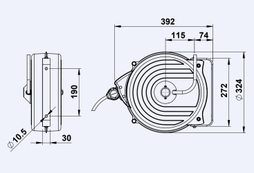 Барабан пневматический FAICOM MGP 200815 (20бар, 15м, пласт)