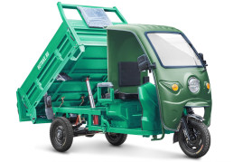 Трицикл электрический Rutrike D5 КАБИНА гидравлика (темно-зеленый)