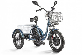 Трицикл электрический Eltreco Porter Fat 500 (темно-синий)