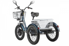 Трицикл электрический Eltreco Porter Fat 500 (темно-синий)