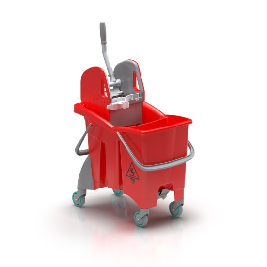 Ведро TTS ActionPro (30л, перегородка, колеса, отжим TEC, красный)