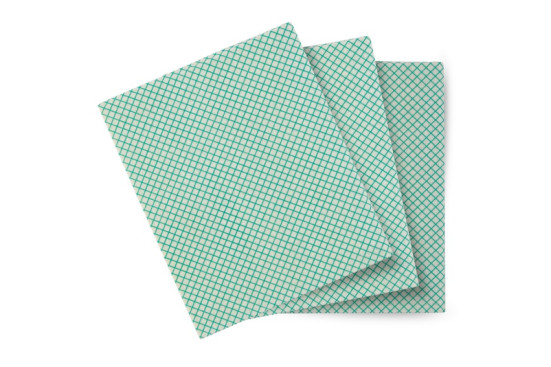 Салфетка TTS BASIC-T (40х50см, прорезин, бело-зеленая)