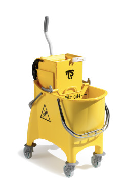 Ведро TTS WITTY (30л, желтое, со сливным отверстием, диаметр колес 80мм)