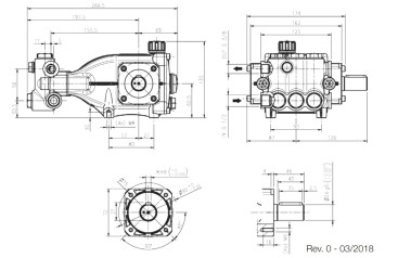 Насос высокого давления HAWK NHDP1420CWR (200бар, 14л/мин, 1450 об/мин)