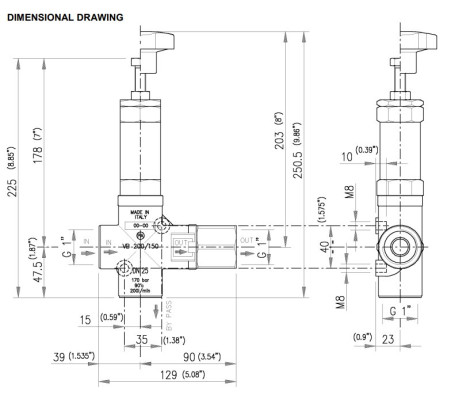 Регулятор давления VB200/150 (150бар, 200л/мин, 1г-г) PA FR