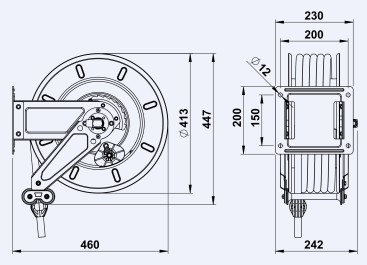 Барабан высокого давления FAICOM VL 3820 ST (400бар, 20м, окраш)