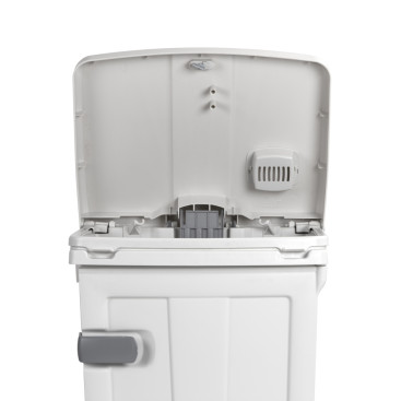 Ведро TTS Open-up (2х45л, колеса, педаль, дверь, разделитель, белый/желтый)