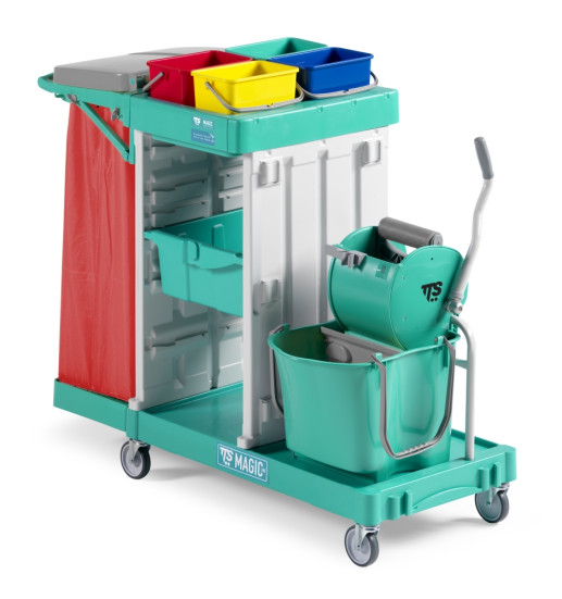 Тележка TTS Magic Line 340B (28л, 4х4л, отжим Dry, держ. мешка 120л) (ML340B6A0A00)
