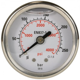 Манометр (250бар, 1/4"внеш, вход сзади, D50мм, нерж) R+M