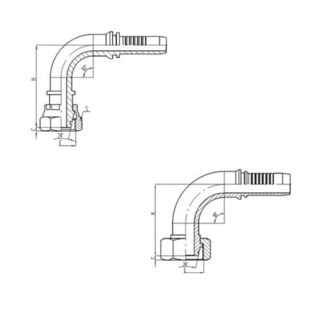 Фитинг высокого давления DKO-L (DN12, М22х1.5г, 90гр, оцинк) Robin