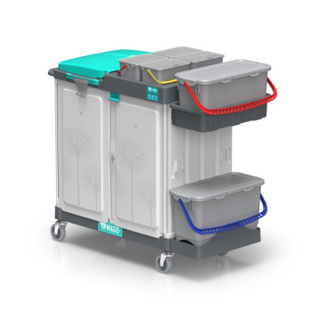 Тележка TTS Magic System 720E (ручка, 2х20л, 4х4л, закрытая, держ. мешка 150л)