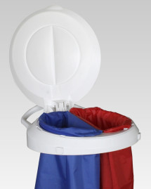 Держатель мешка TTS Smile W-1020 (60+60л, колеса, педаль, крышка красная)