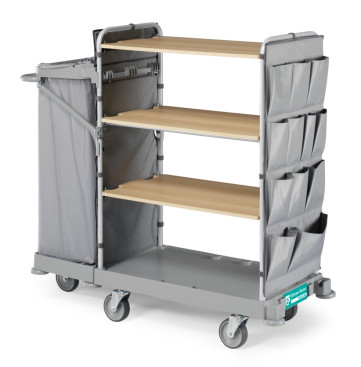 Тележка TTS GREEN HOTEL 923 (4 полки, боковые карманы, колеса D150мм)