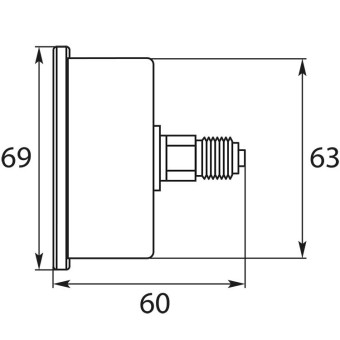 Манометр (250бар, 1/4"внеш, вход сзади, нерж) R+M
