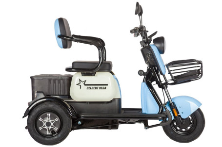 Трицикл электрический Rutrike Gelbert Vega 48V/60V 600Вт (голубой)