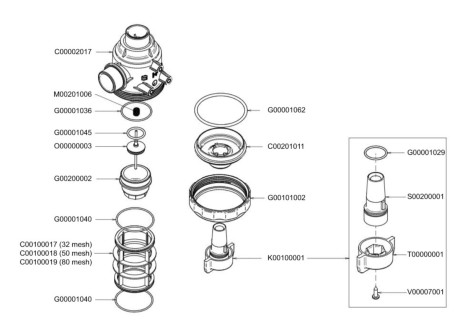 Фильтр всасывающий (270мкм, 1&quot;1/2&quot;ш-ш, с клапаном, низкий) GeoLine