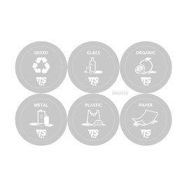 Ведро TTS Lindy (50л, крышка маятниковая, этикетки, белый)