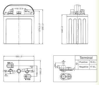 Тяговый аккумулятор LEOCH DT 146 (6В, 260Ач, WET)