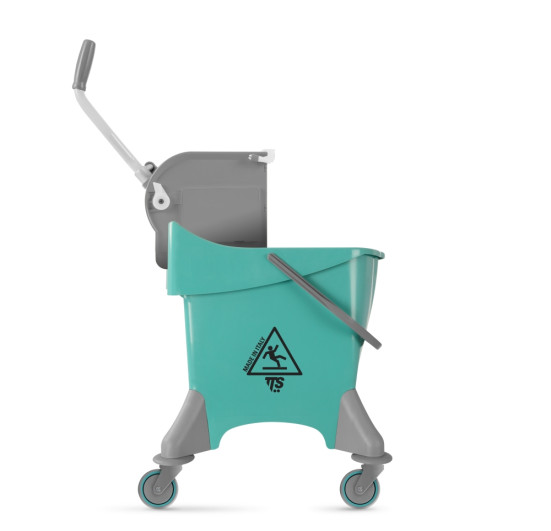 Ведро TTS ActionPro (30 л, колеса, отжим O-KEY, зеленый)