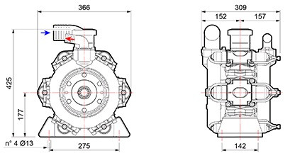 Мембранный насос Comet BP280 (20 бар, 248 л/мин, ВОМ 1&quot;3/8)