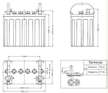 Тяговый аккумулятор LEOCH DT 1275 (12В, 150Ач, WET)
