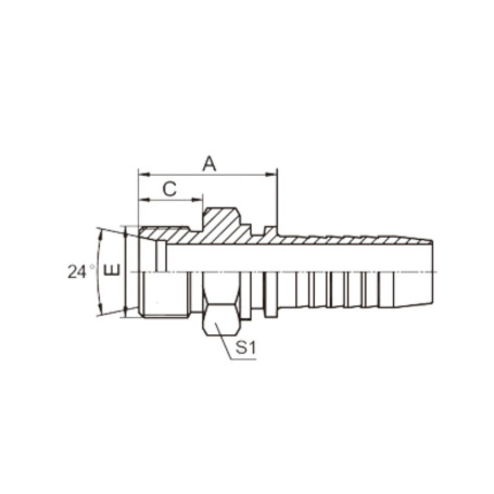 Фитинг высокого давления DKO-S (DN06, М14х1.5ш, оцинк) Robin