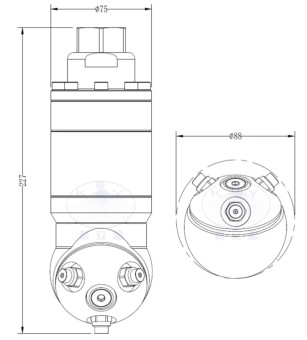 Насадка для мойки емкостей CC5-3-1.0 (150бар, 21л/мин, 270град, гидропривод) Keliying