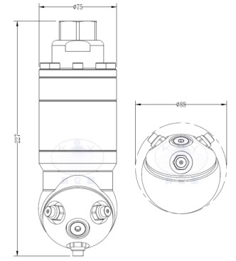 Насадка для мойки емкостей CC5-3-1.0 (150бар, 21л/мин, 270град, гидропривод) Keliying