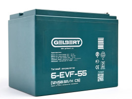 Тяговый аккумулятор Gelbert 6-EVF-55 (12В, 58,5Ач, AGM)