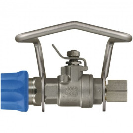 Кран шаровой со скобой (1/2"г-ST3100байонет, 140бар, 80л/мин, нерж.) R+M