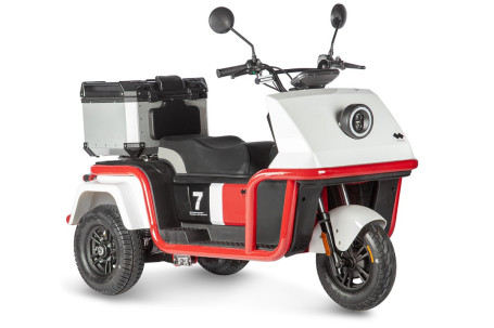 Трицикл электрический Wanshida DOUHAO (60V, 800W, черно-бело-красный) (0000294-3069)