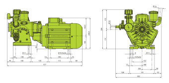 Мембранный насос AR 303 B + GR 40 EM (2.2кВт, 34.7л/мин, 35бар)