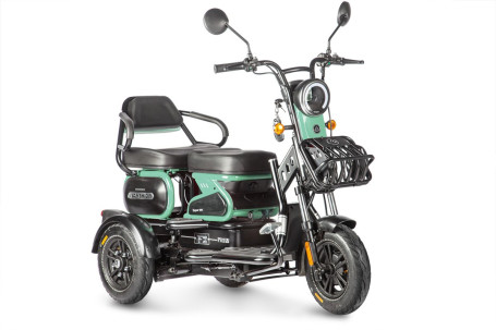 Трицикл электрический Wanshida HOT HATCH (60V, 650W, черно-зеленый) (0000288-3072)