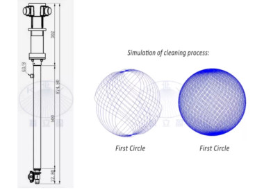 Насадка для мойки емкостей FMD-2-1.0 (250бар, 21л/мин, 360град, гидропривод) Keliying