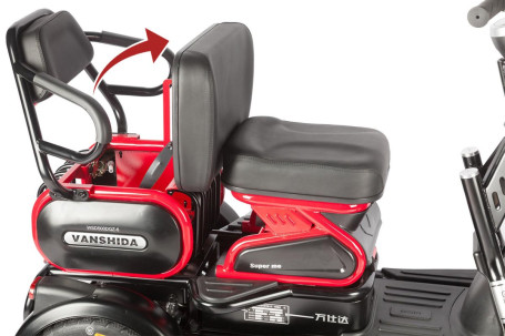 Трицикл электрический Wanshida HOT HATCH (60V, 650W, черно-белый) (0000288-3074)