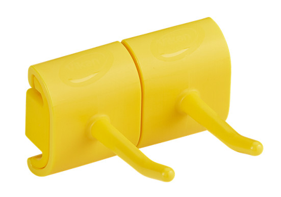 Гигиеничное настенное крепление Vikan (83мм, двойной крюк, желтый)